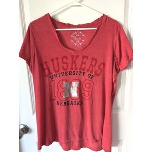 Nebraska Husker T-Shirt XL Red Women's X-Large Shirt G-III by Alyssa Milano GBR